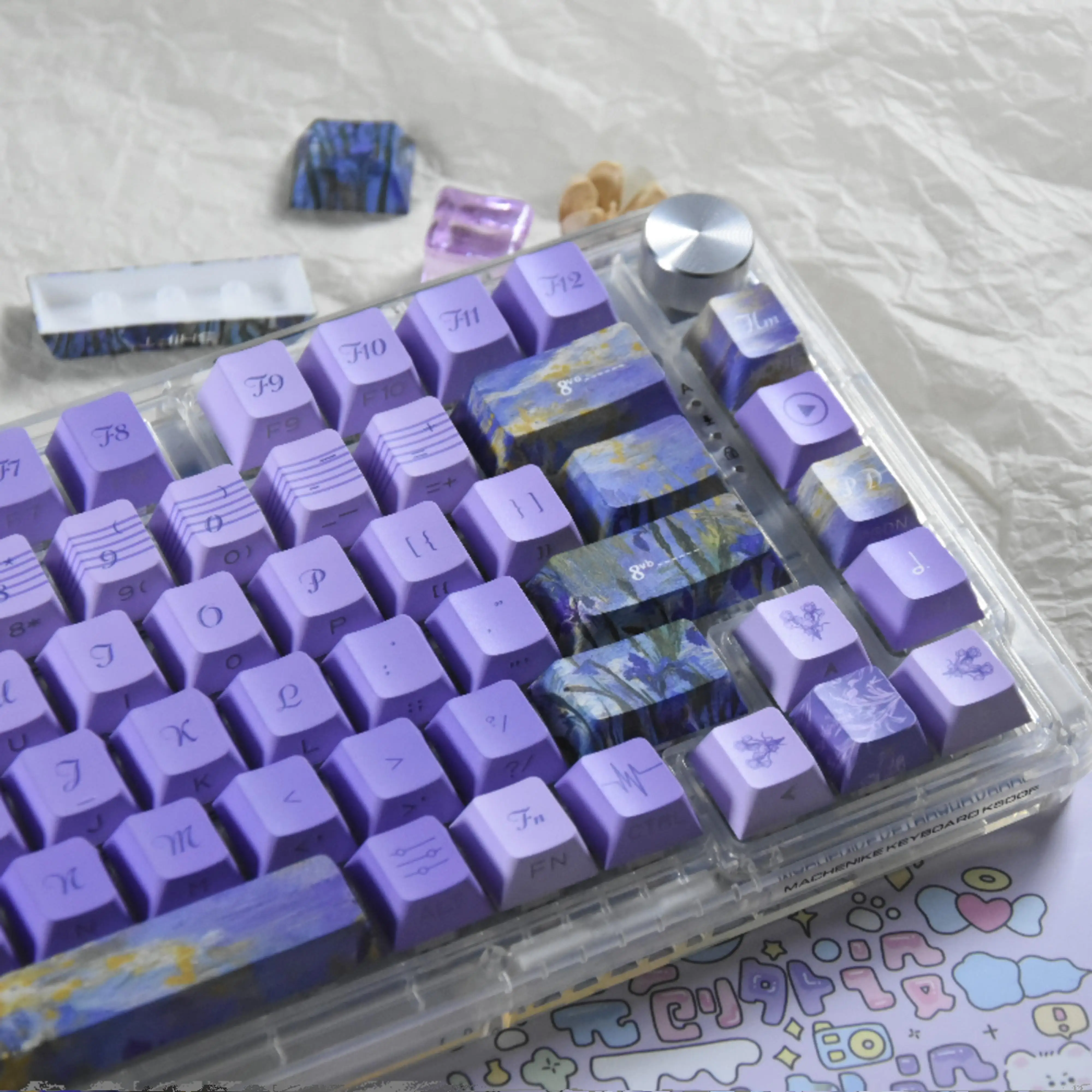 Impression Theme Original Double Engraving Keycap 131 Key PBT Material Sublimation Purple Door