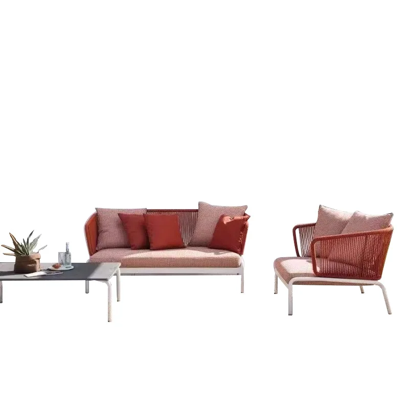 

Комплект мебели для виллы: диван для патио у бассейна, садовый кофейный столик, стол и стулья, мебель для террасы, балконные стулья из ротанга для B&B