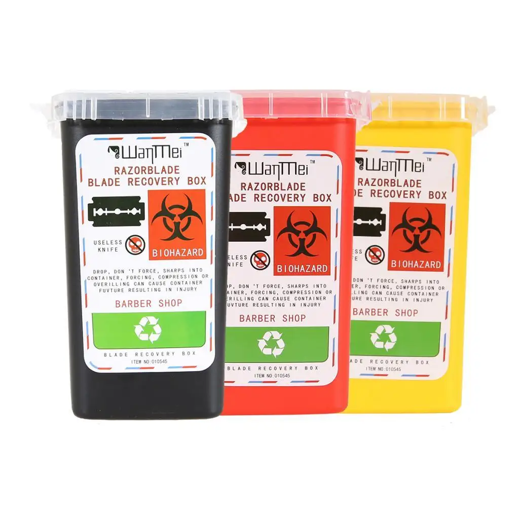 Contenedor de eliminación de agujas Biohazard, contenedor pequeño de plástico, 2-4 paquetes