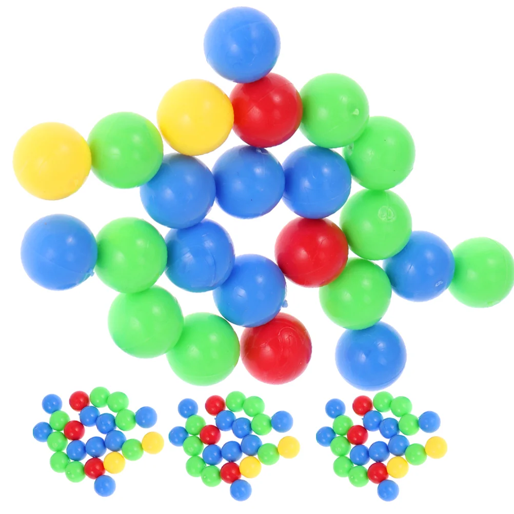 4 Bags Marbles Game Beads No Holes Hippo Educational Replacement DIY Craft Undrilled Board Balls