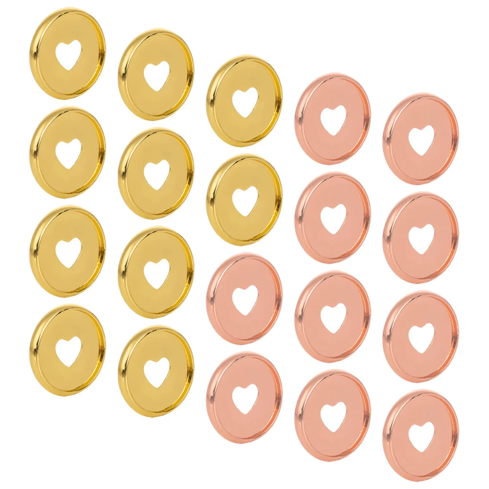 

20pcs 24mm Heart Shape Notebook Binder Buckles Gold Rose Gold Discbound Accessories Loose Leaf Rings Photo Album Discs