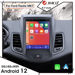 Android12 Car Radio tesla Style For Ford Fiesta MK7 2009 - 2017 Multimedia Player Navi Carplay Stereo Head Unit 9.7