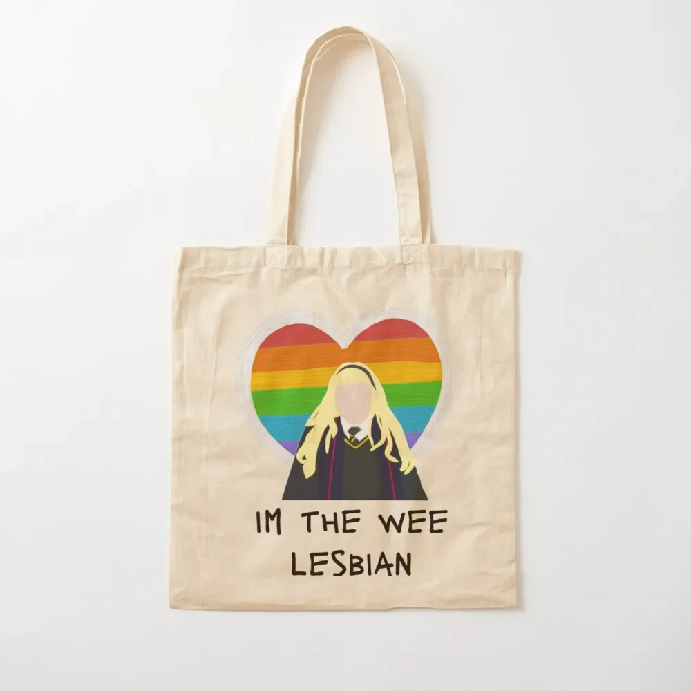 Derry Girls Pride Im The Wee Lesbian Fitted Tote Bag Shopper Canvas Canvas shoulder bag tote bag