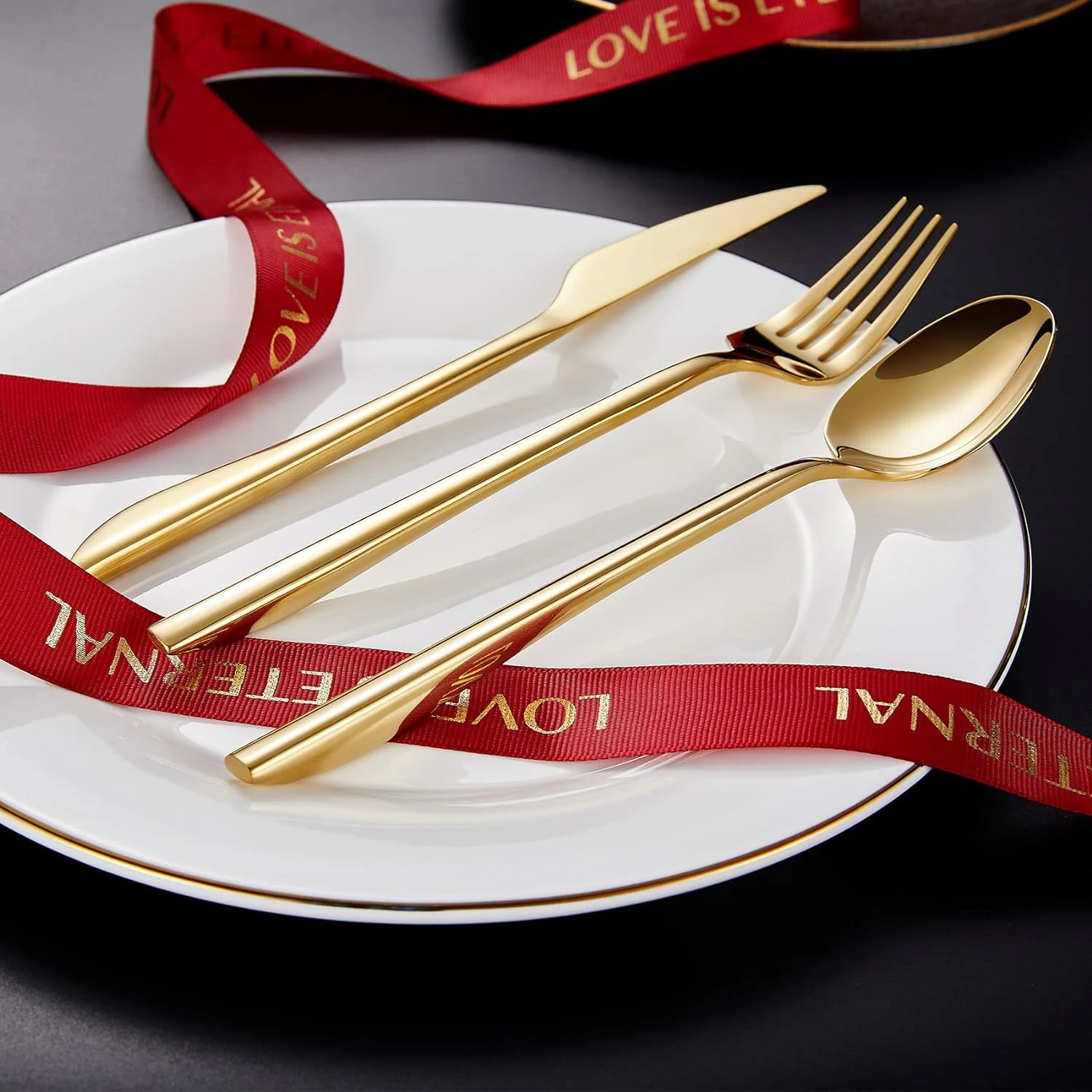 20Pcs Fashion Glossy Gold Cutlery Set 18/10 Stainless Steel Creativity Gift Flatware 304 Drop Shipping