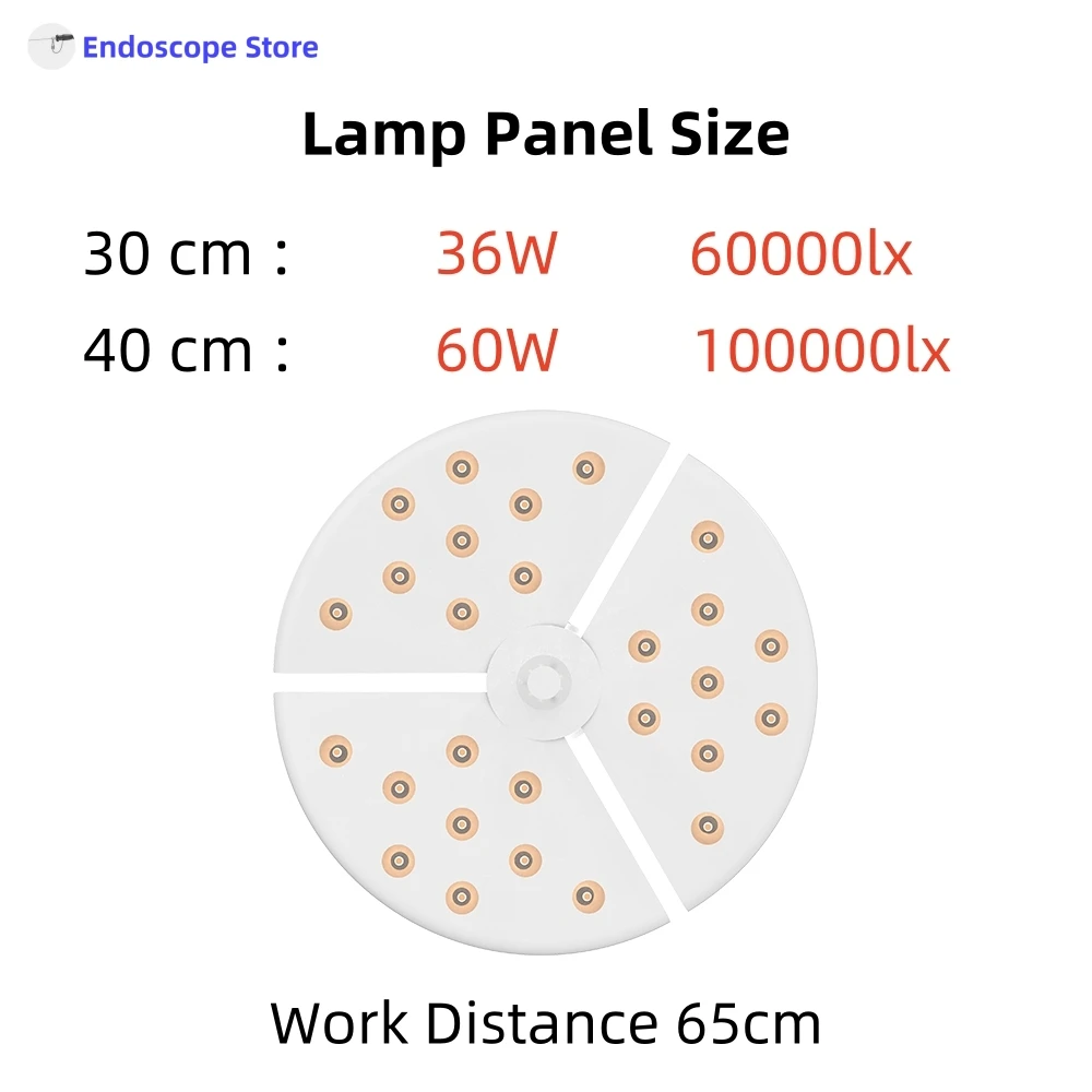 高輝度医療外科獣医検査無影LED壁取り付けランプライト36W 60Wタッチスイッチ