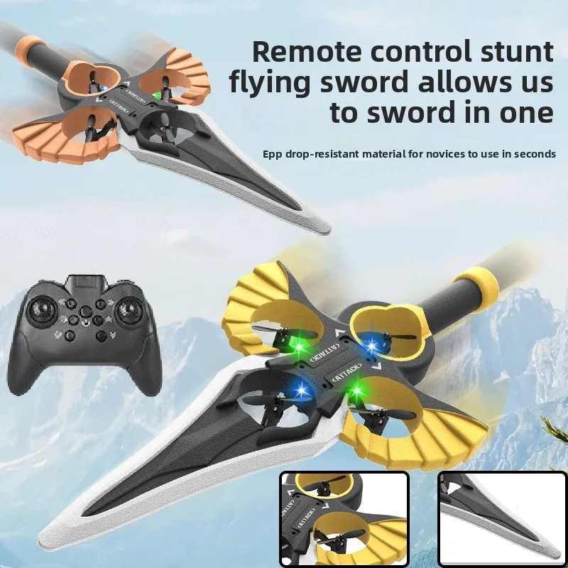 

Remote Control Flying Sword Flying Sword Aircraft Fighter Jet Stunt Rolling One Click Lifting Flying Toy Surround Boy Gift