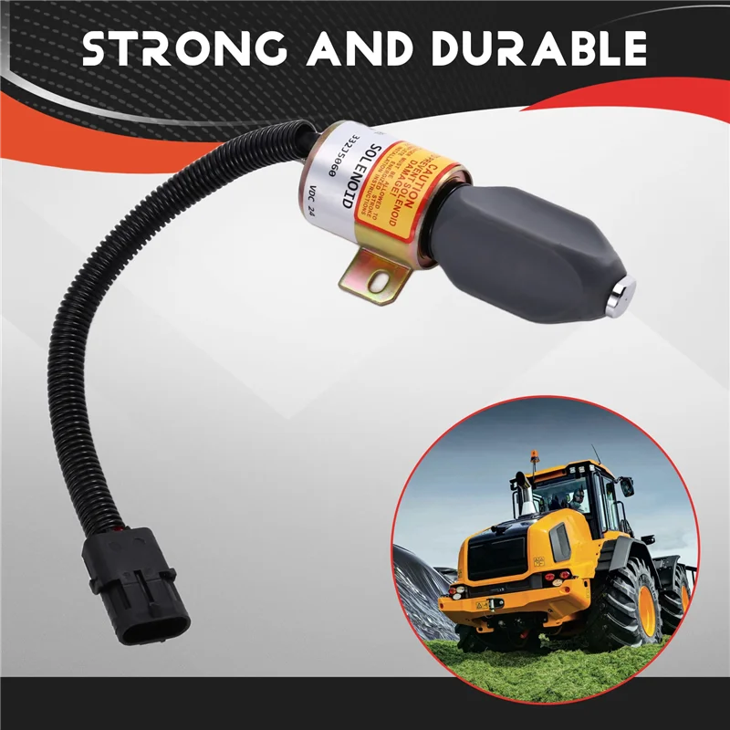 كفاءة لـ JCB JS130 JS160 JS180 JS240 JS260 JS330 Flameout 24V صمام الملف اللولبي لإيقاف الوقود 332/J5060 716/30091 #2