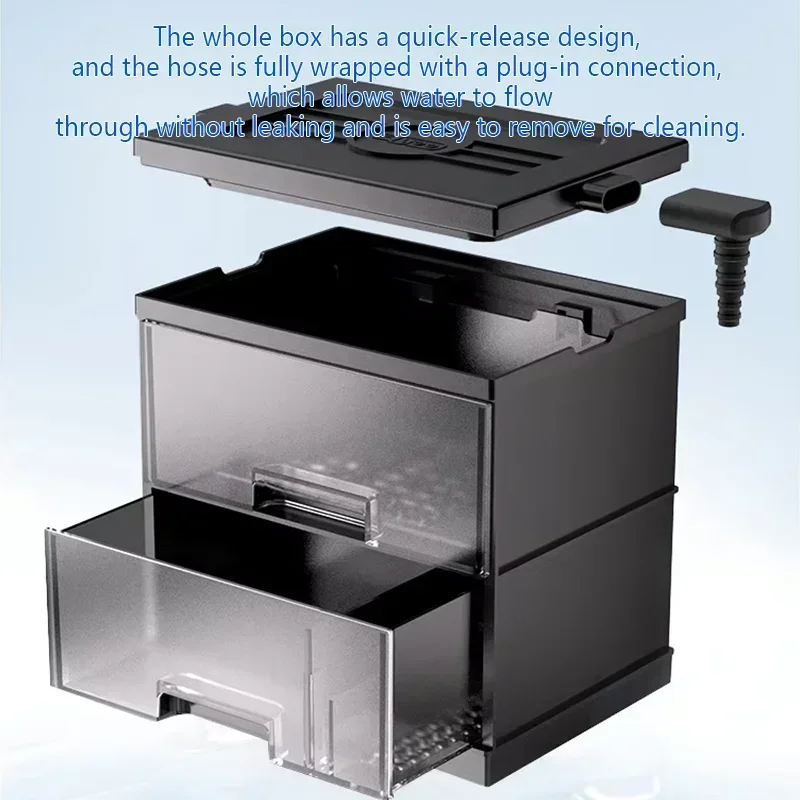 

Large Capacity Aquarium Drawer Drip Box Prevent Overflow Fish Tank Filter Box Double-layer Wall Mounted Aquarium Drip Box