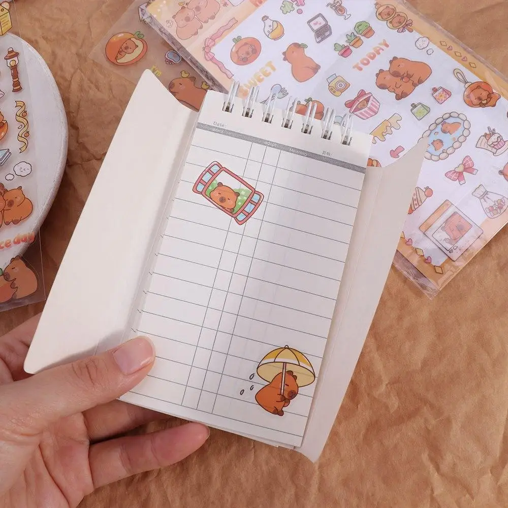 Autocollants Capybara empilables pour enfants, papier, mode dessin animé, drôle, Kawaii, bain