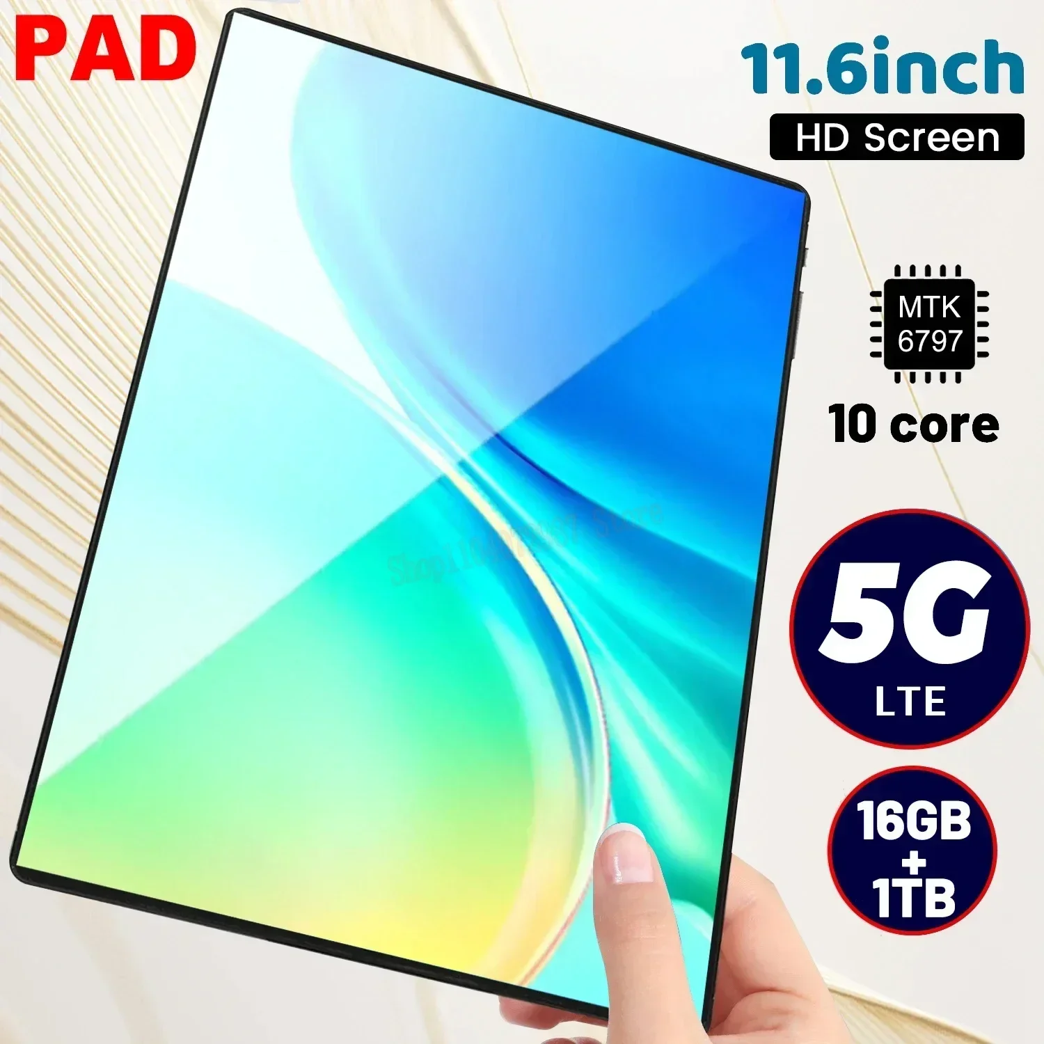 

2025 Android13.0 Tablet Global Version 12000 mAh Tablet 16GB Ram 1TB Rom New Network 11.6 Inch 10 Core Wifi