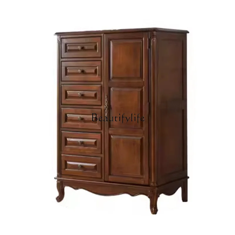 

American-style Solid Wood Six-drawer Cabinet Multi-functional Storage Cabinet