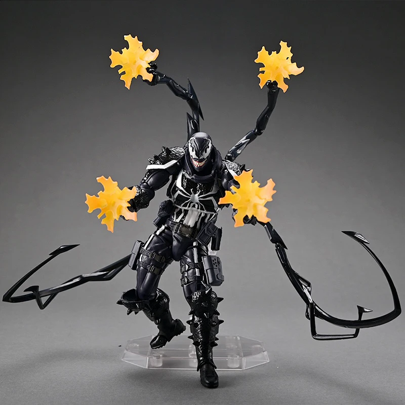 Agent Venom Action Figure Revoltech Amazing Yamaguchi Figurine Joint Movable Models Pvc Statue Collectible Toys Assembly Doll