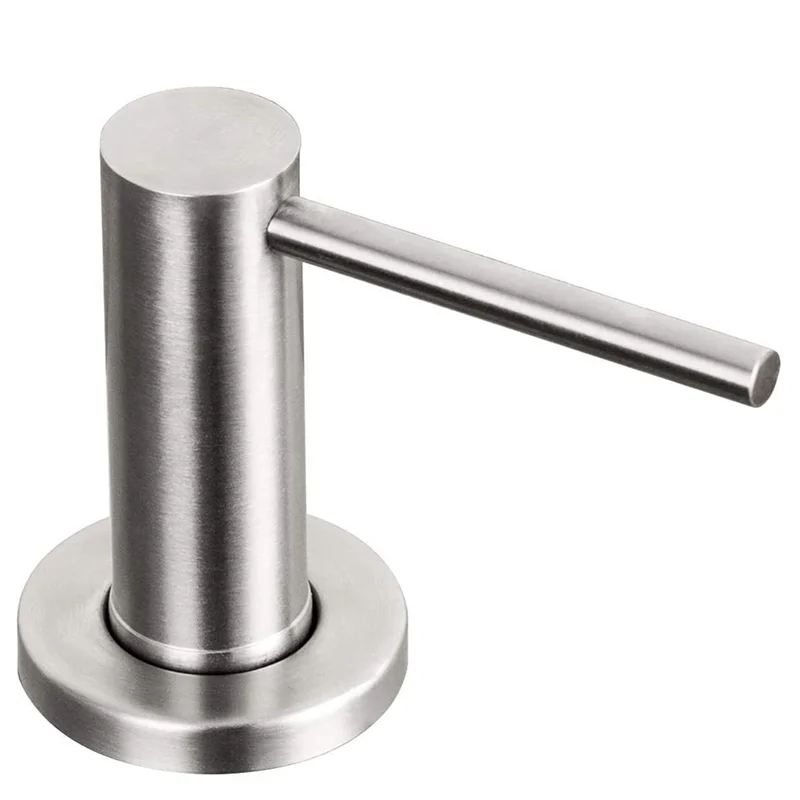 Kitchen Sink Soap Dispenser Countertop Pump Hand Lotion Built in Bottle Stainless Steel Screw Soap Dispenser Silver