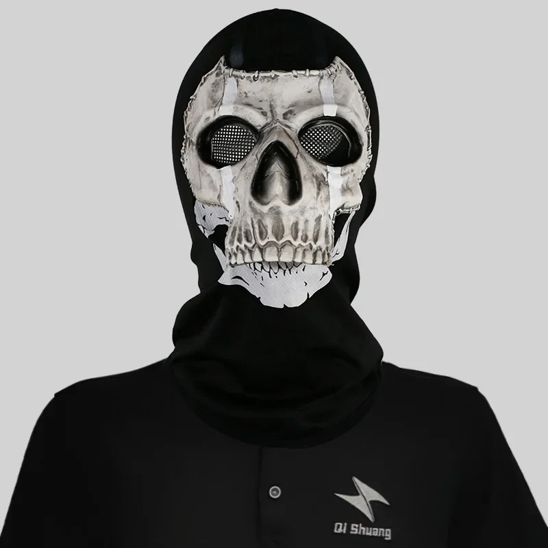 2025Masque de crâne fantôme d'horreur unisexe pour Halloween, couvre-chef en Latex MW2, casque de Cosplay, accessoire