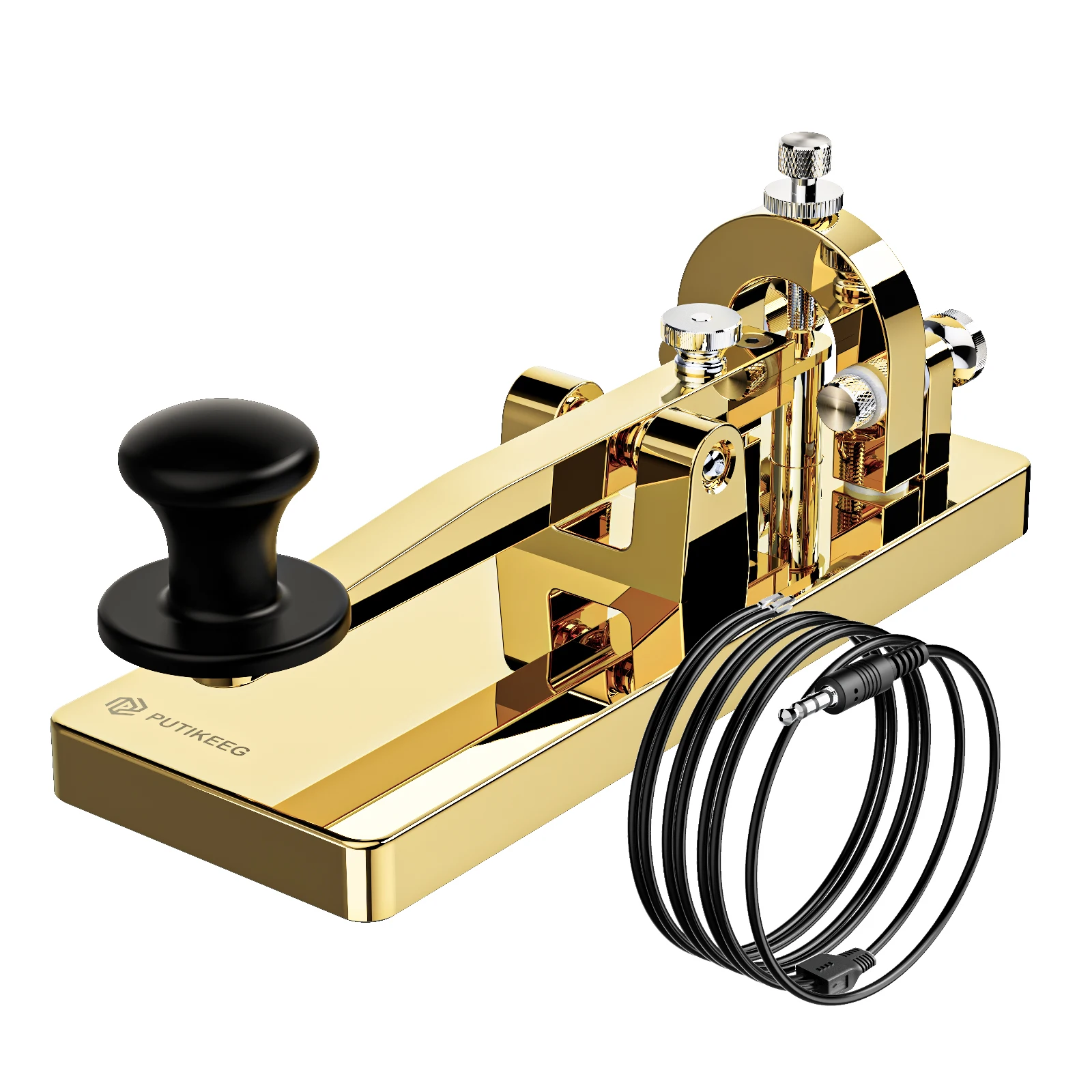 

Putikeeg Straight Stick Manual Key CW Morse Send Manual Key U20-Gold