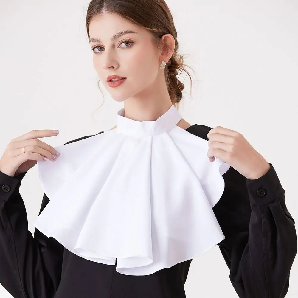 Detachable Renaissance Collar Vintage Layered Elizabethan Neck Ruff Victorian Costume Big Ruffled Collar Historical Reenactment
