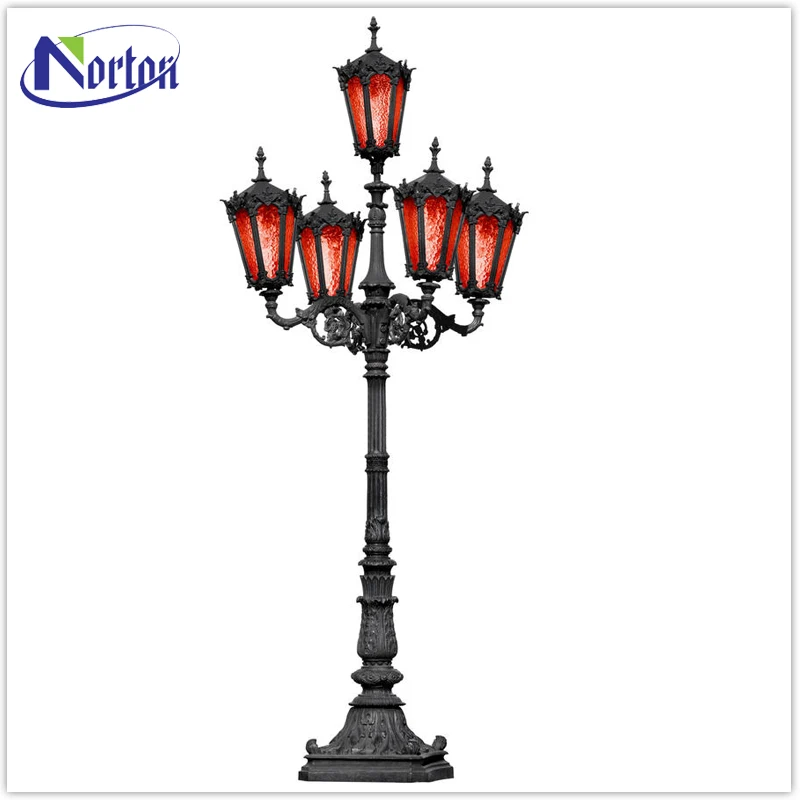 Outdoor modern style cast iron lamp post globes NTBM-459A