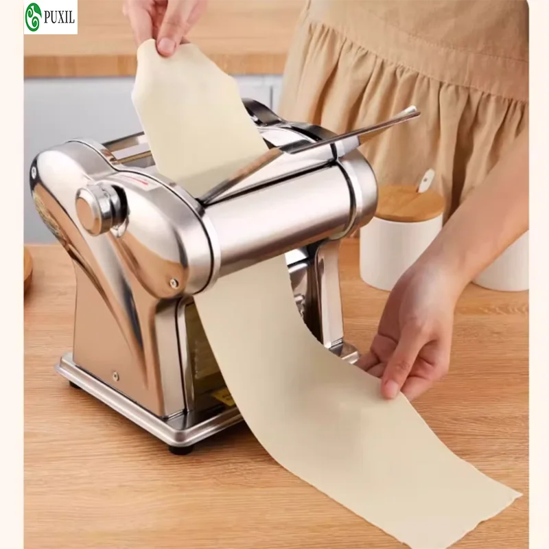 220V Small Household Noodle Machine Fully Automatic Stainless Steel Noodle Press Dumpling Skin Making Machine