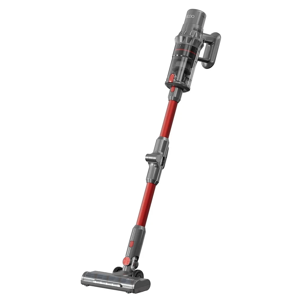 JIGOO C500 Cordless Vacuum Cleaner, 33KPa Suction 500W Motor 60 Mins Runtime 8x2200mAh Removable Batteries Rotatable Metal Tube