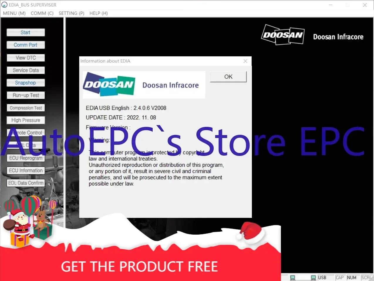 

AutoEPC Doosan eDoctor Engine Diagnostic 2.4.0.7 (EDIA) 2023, пакет программного обеспечения для грузовиков и автобусов + бревенчатый сигнал