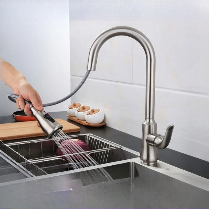 

304 stainless steel brushed hot and cold vegetable basin sink rotating pumping multi-functional kitchen dishbasin faucet