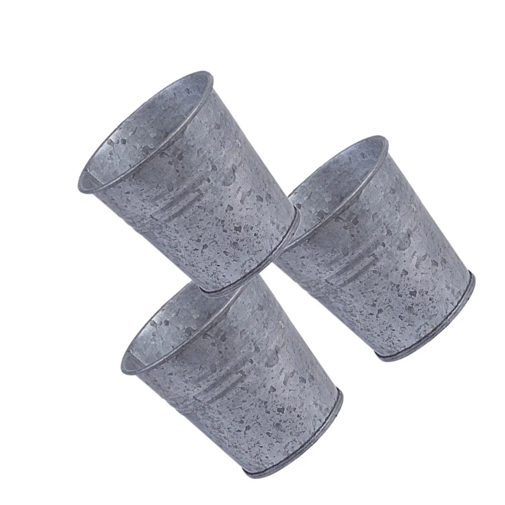 

3 Pcs Iron Storage Bucket Flower Pot Vintage Plant Containers for Home Garden Balcony Indoor Outdoor Decor Multipurpose