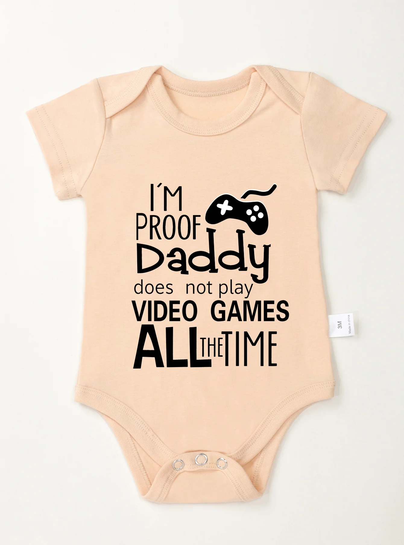 Bodysuit Short Sleeve Clothes Romper Baby Girl Boy Toddler Infant Jumpsuit Newborn I\'m Proof Daddy Doesn\'t Play Video Games