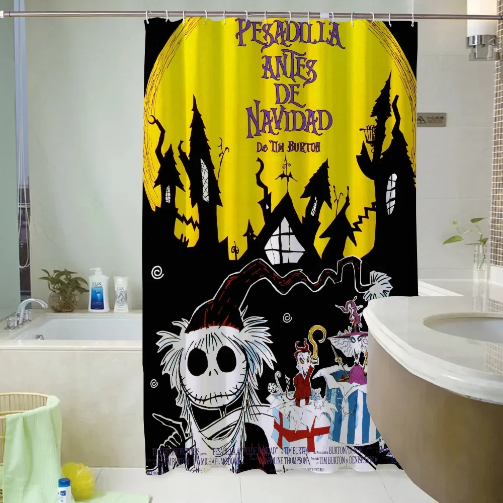 Nightmare Before Christmas Curtain for Shower Curtains for the Home Bathroom Accessories Bath Bedrooms Waterproof Fabric Shade