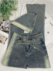 2022 New Elegant Flared Jeans Woman Low Waist Stretch Cotton Denim Pants Vintage Streetwear Y2k Fashion Jean Female Chothing