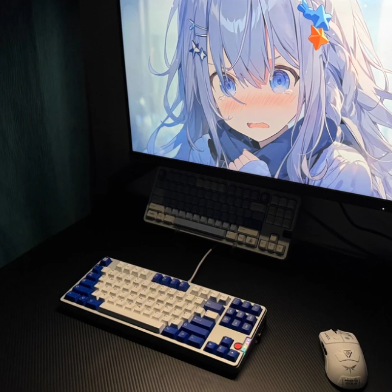 

PBTfans Klein Blue R3 Пользовательские колпачки для клавиш Полупрозрачные и однотонные формовочные колпачки из ПБТ и АБС-пластика Клавиатура премиум-клавиатуры ​