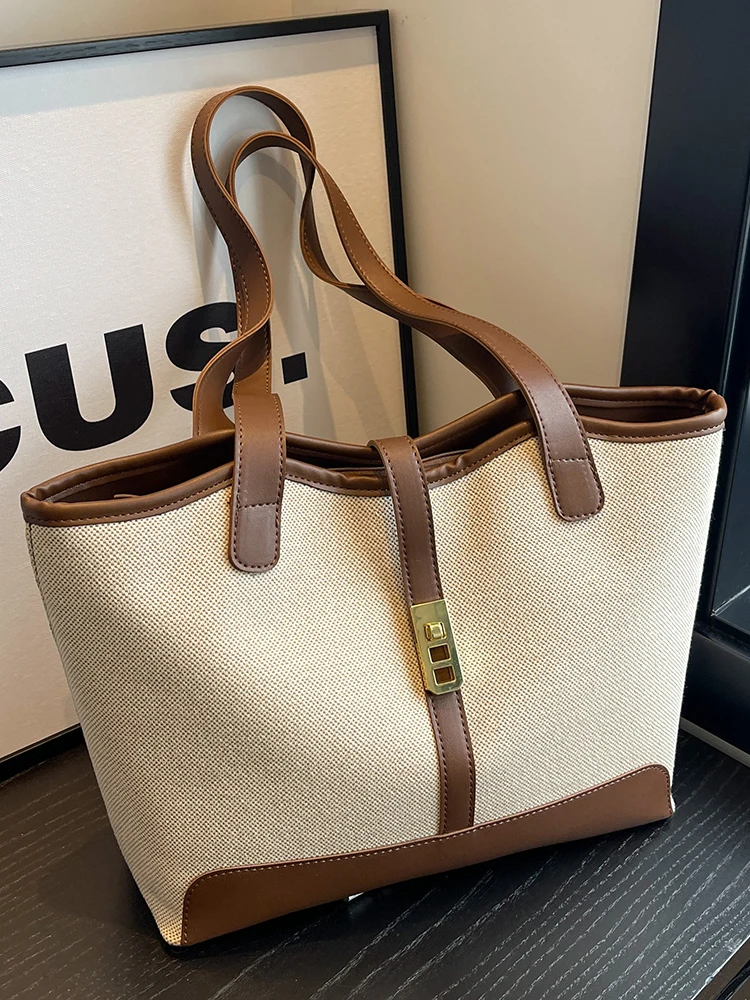 

Trendy Large Capaci Canvas Tote Bag 2025 New Commuter Bag Versatile Student Class Single oulder Tote Bag for Work And Lei...