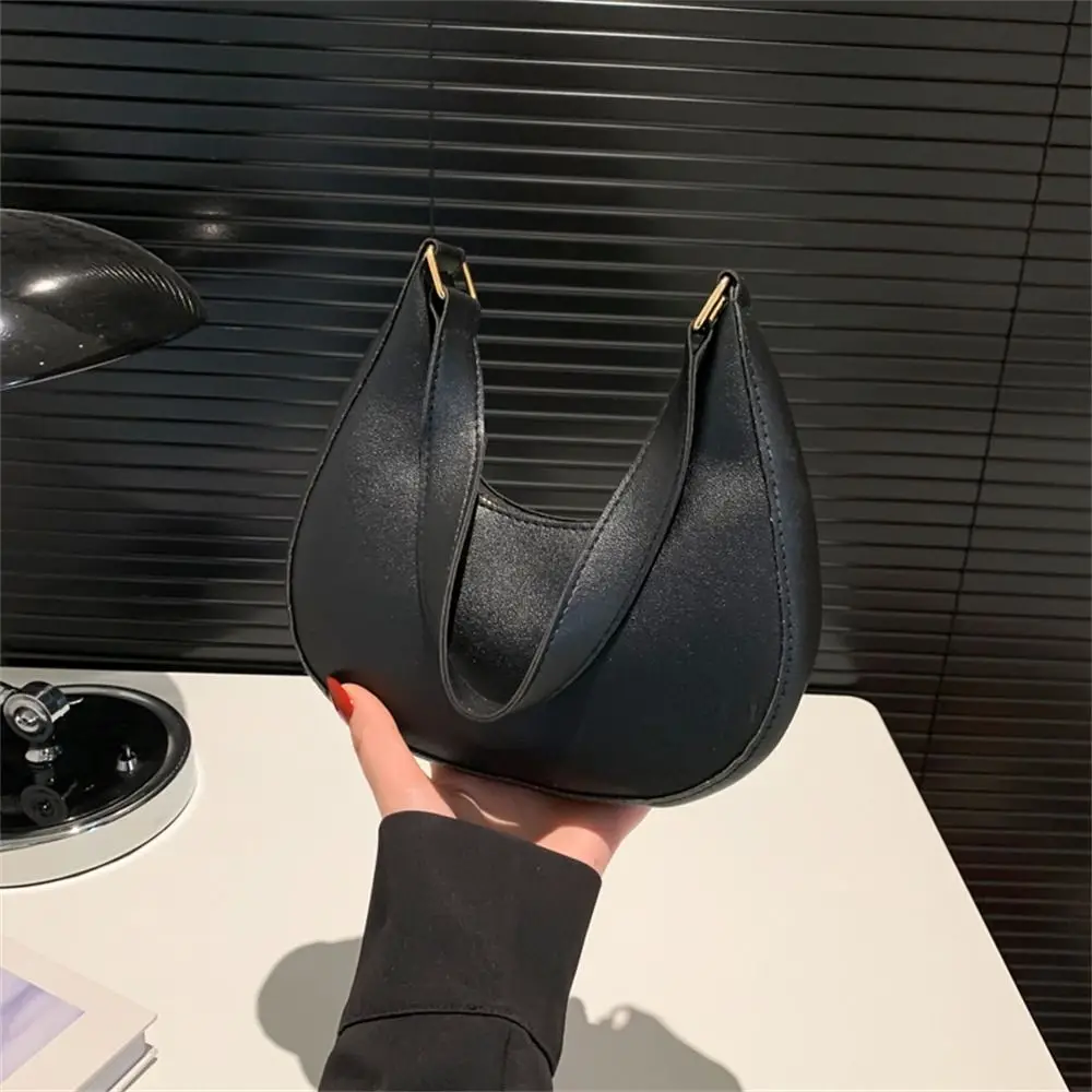 Solid Color Shoulder Bag Fashion PU Leather Small Underarm Bags Purses Women Female