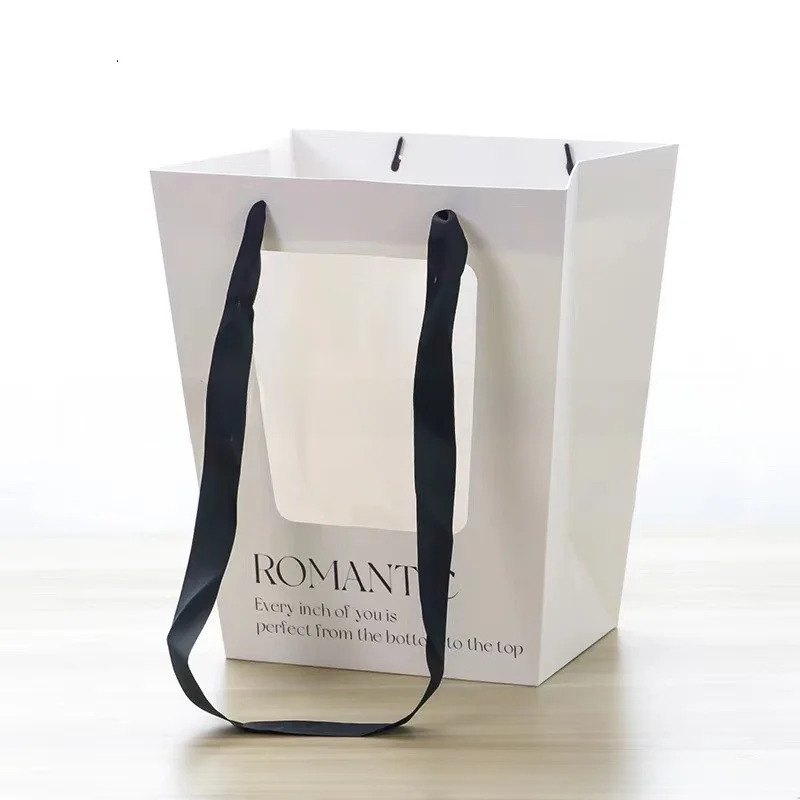 

Прозрачная трапециевидная сумка-коробка для цветов, квадратная сумка для флористики, упаковка для небольших букетов для цветочных магазинов