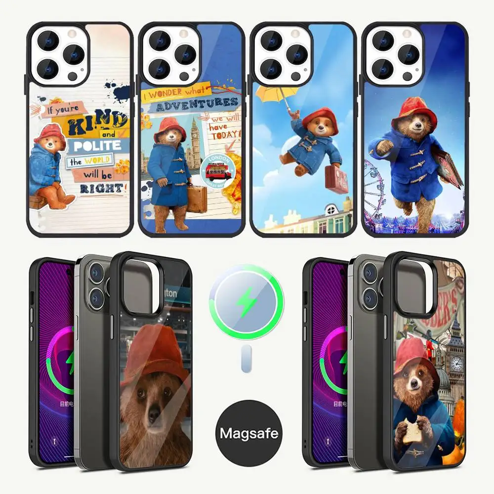 

Cute P-Paddington Bear Phone Case For iPhone 16,15,14,13,12,11,Plus,Pro,Max Mini Magsafe Magnetic Wireless Charging