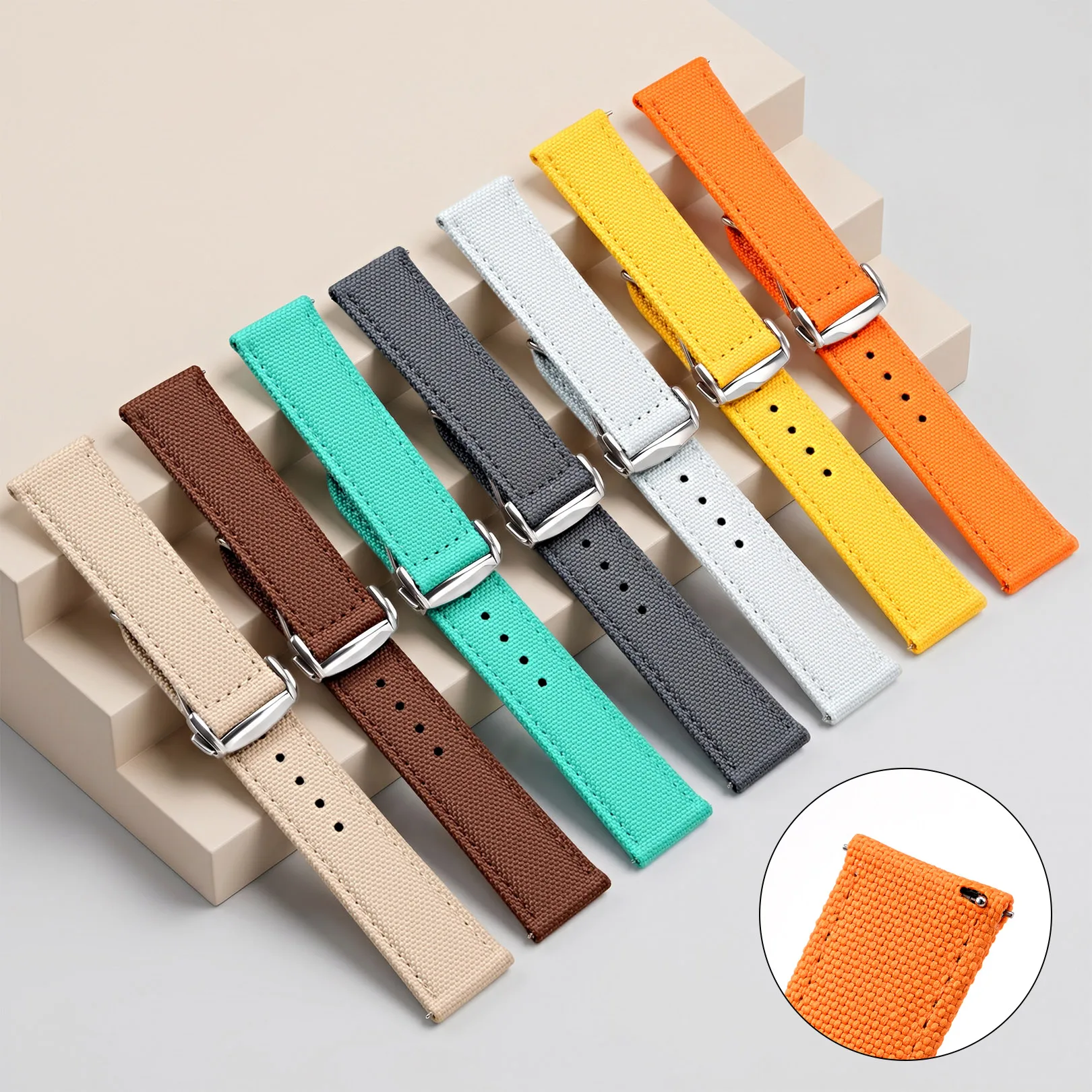 20mm 22mm Nylon Canvas Watchband for Blancpain Seiko IWC Fifty Fathoms Watch Strap Quick Release Folding Buckle Sport Bracelet