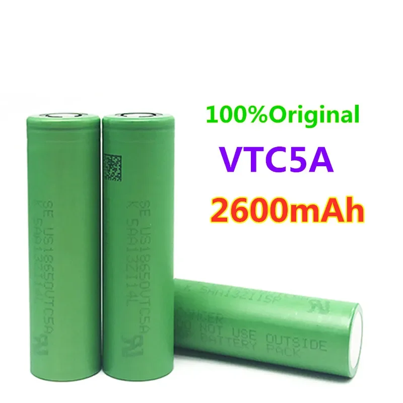 Lithium Ion Rechargeable Battery100% Original 18650 2600mAh 25A 3.7VTC5A18650 Flatbutton Top For Electric/Torch Machines