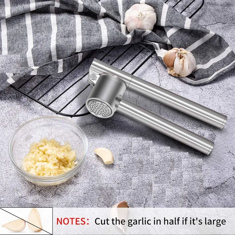 Garlic Masher 304 Stainless Steel Mincer Crusher Chopper & Peeler Set Rust Proof Anti-Corrosion Dishwasher