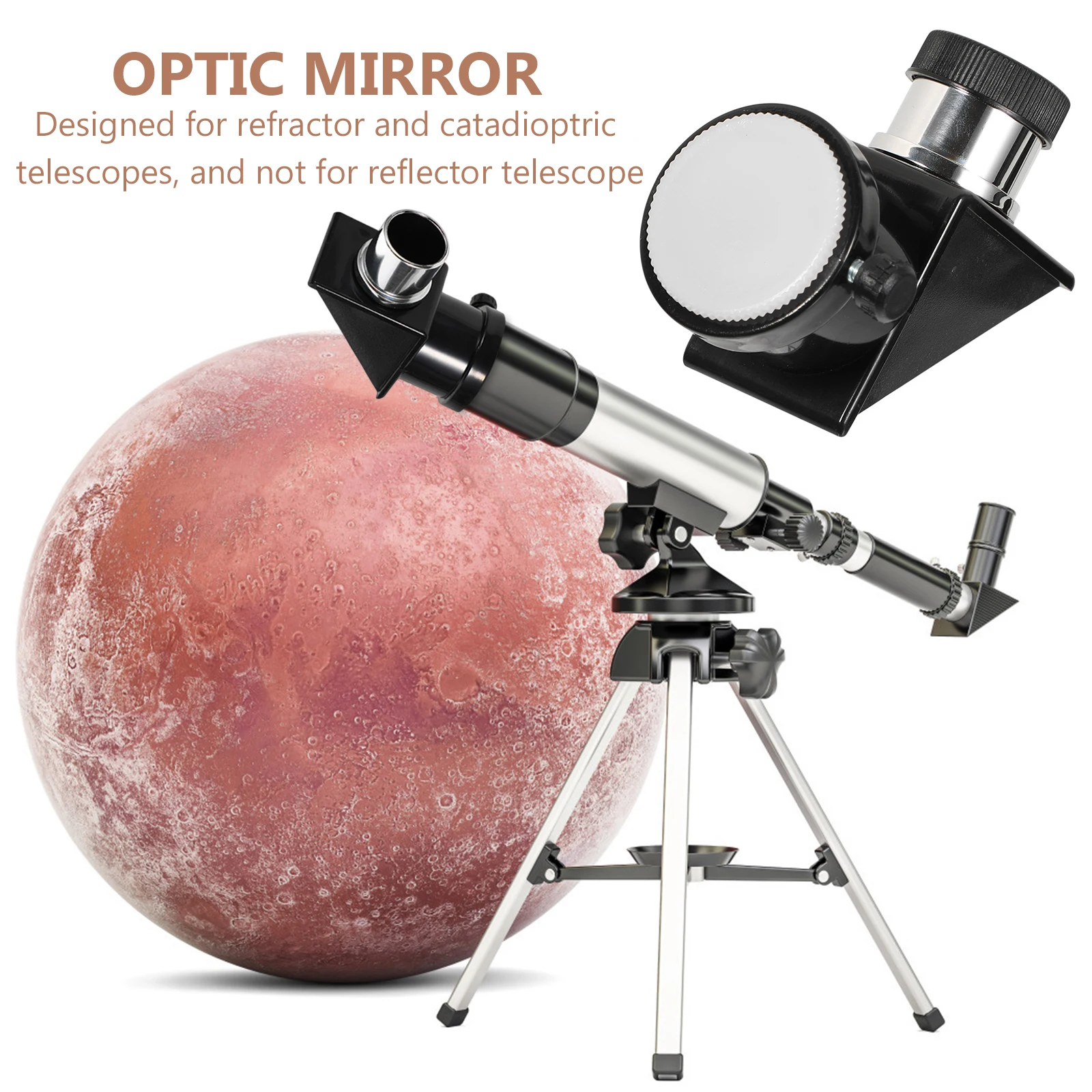 

90 Degree Diagonal Mirror 0.965 Inch Telescope Eyepiece Accessory For Refractor Catadioptric Telescope Sturdy Optic