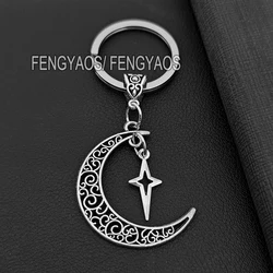 Y2K Keychains Star Moon Metal Key Rings For Women Men Friendship Gift Handbag Decoration Handmade Jewelry