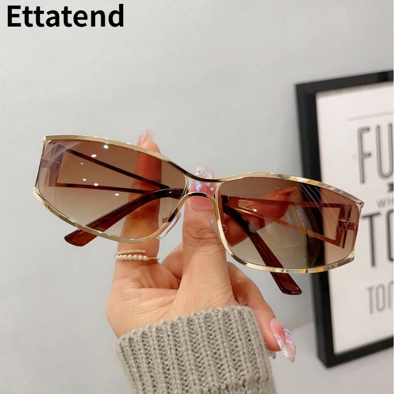 

Fashion Designer Metal Frame Sunglasses Women 2023 Luxury Trending Y2k Sun Glasses Shade Vintage Goggle Lentes De Sol Mujer