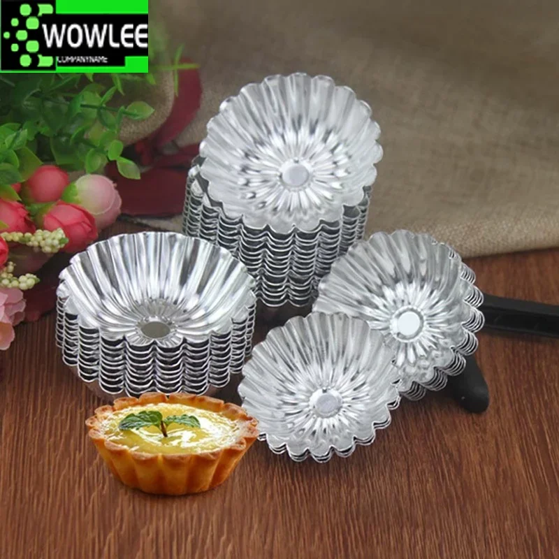 25pcs Mini Carbon Steel Tart Molds Cupcake Cookie Pudding Pie Mould Non-stick Baking Tool Muffin Cups  Accessories