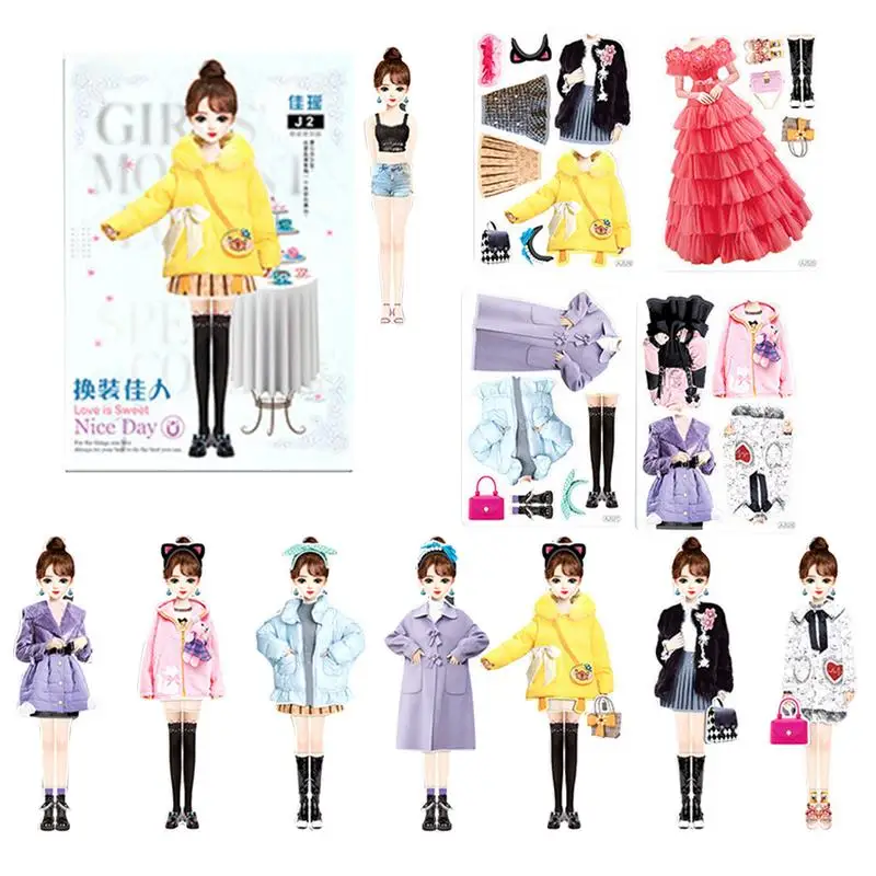 Fashion Magnetic Dress Up Dolls Safe And Harmless Princess Dress Up Doll Set Portable Princess Dress Up Paper Doll Gift