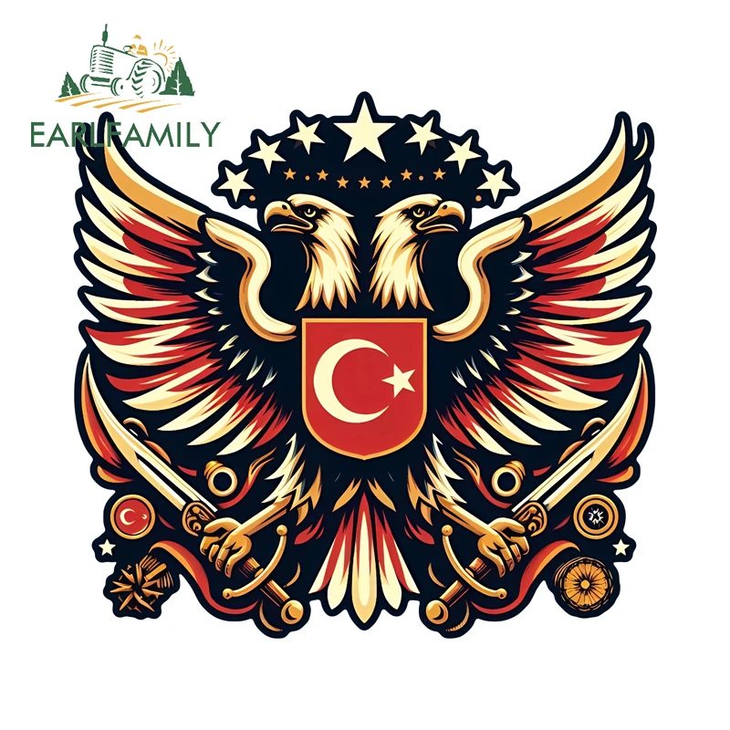 

EARLFAMILY двуглавый орел креативные автомобильные наклейки красивые индивидуальные логотипы дизайн наклейки высокое качество аксессуары для фургона