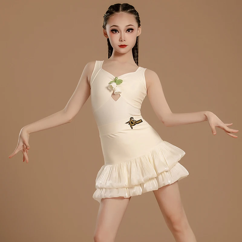 Summer Kids Samba Latin Dance Competition Dress Children'S Performance Dancing Clothes Girls Salsa Latin Dance Costume SL12433