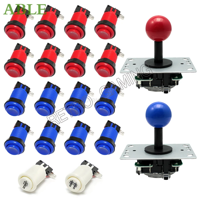 Arcade Happ Push Buttons Red Blue Mircoswitch Joystick Happ Zippy 5P Swtich Copy Sanwa Stick Arcade Machine Diy Kit