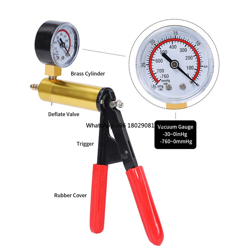 Auto Vacuum Pressure  Pump Manual Vacuum Pressure Pump Kit Brake Fluid Bleeding Tester Gauge Tools for Car