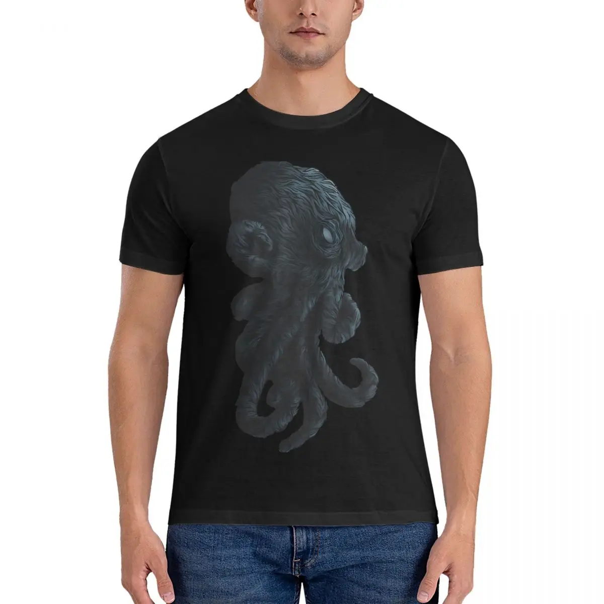 Men's Draw T Shirt Cthulhu 100% Cotton Clothing Novelty Short Sleeve O Neck Tees Party T-Shirts