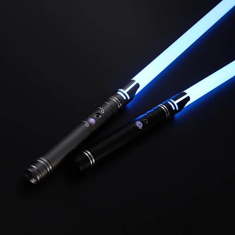 RGB Metal Lightsaber Laser Sword Heavy Dueling 14 Colors Sabre De Luz FOC Combat Cosplay Gift Luminous Kids Toys Rave Weapon