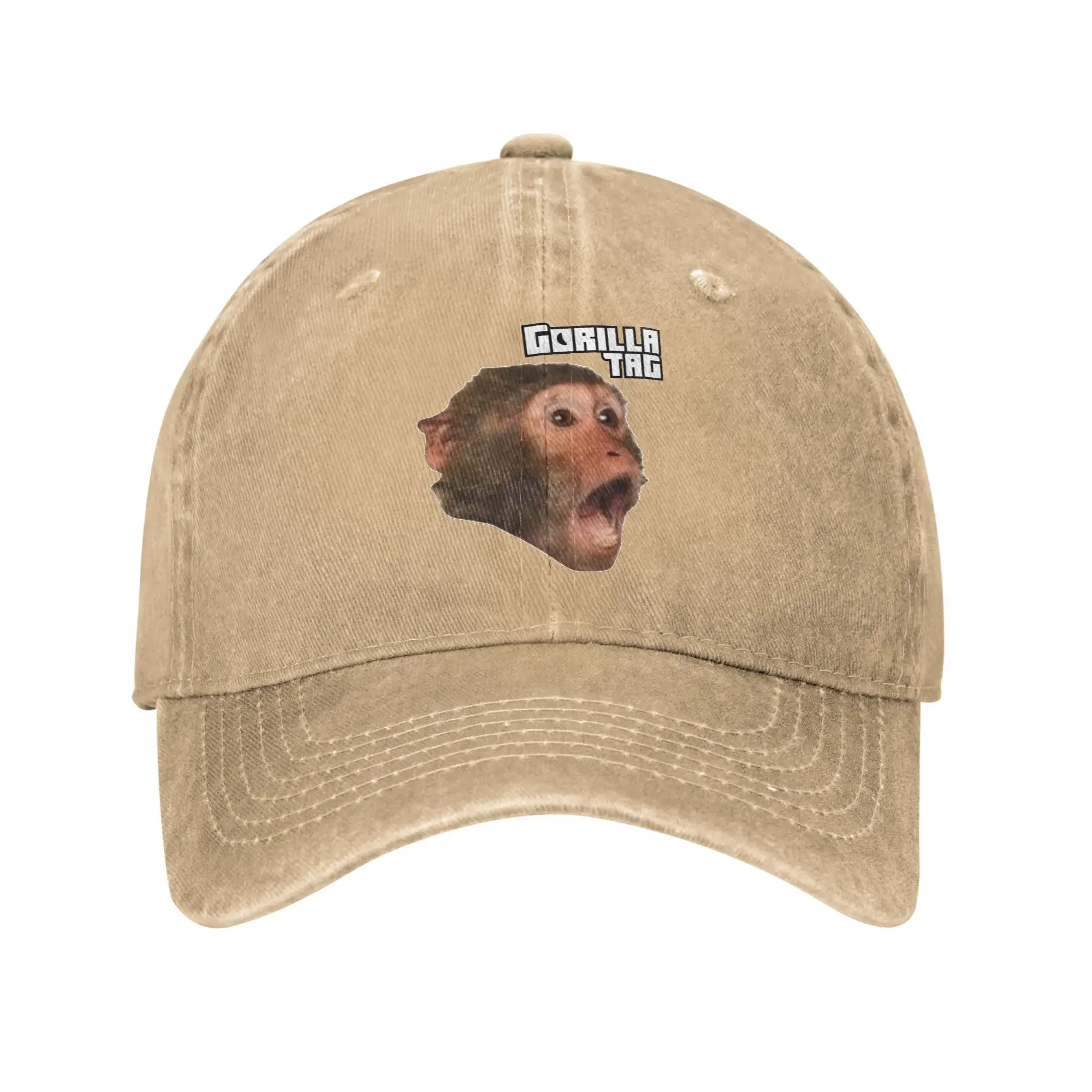 Washed Baseball Cap Gorilla Tag Monkey Summer Hip Hop Hats For Men Women Fitted Retro Hunting Camping Sun Snapback Cap