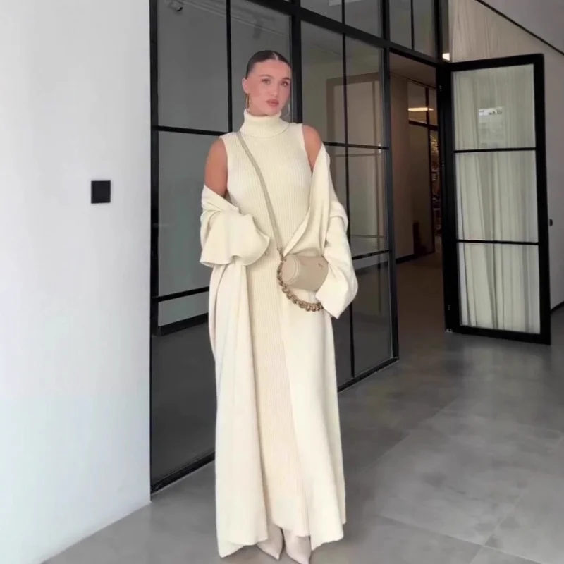 

2025Autumn Lazy Style Elegant Soft Long Sleeve Long Dress Comfortable Women's Dress